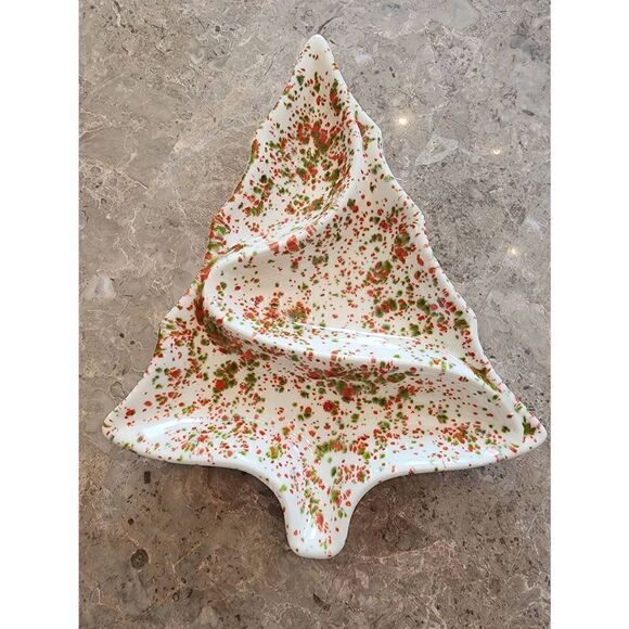 Mid -Century Modern 60's Decorative Ceramic Christmas Tree Candy Dish - Picture 1 of 6